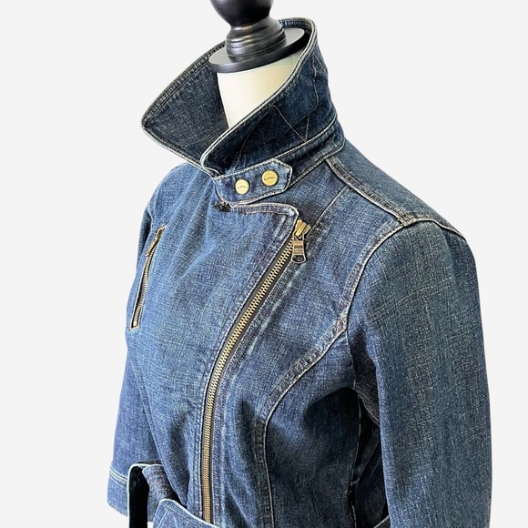 Vintage Ralph Lauren Denim Trench Coat Petite Small - Picture 5 of 15